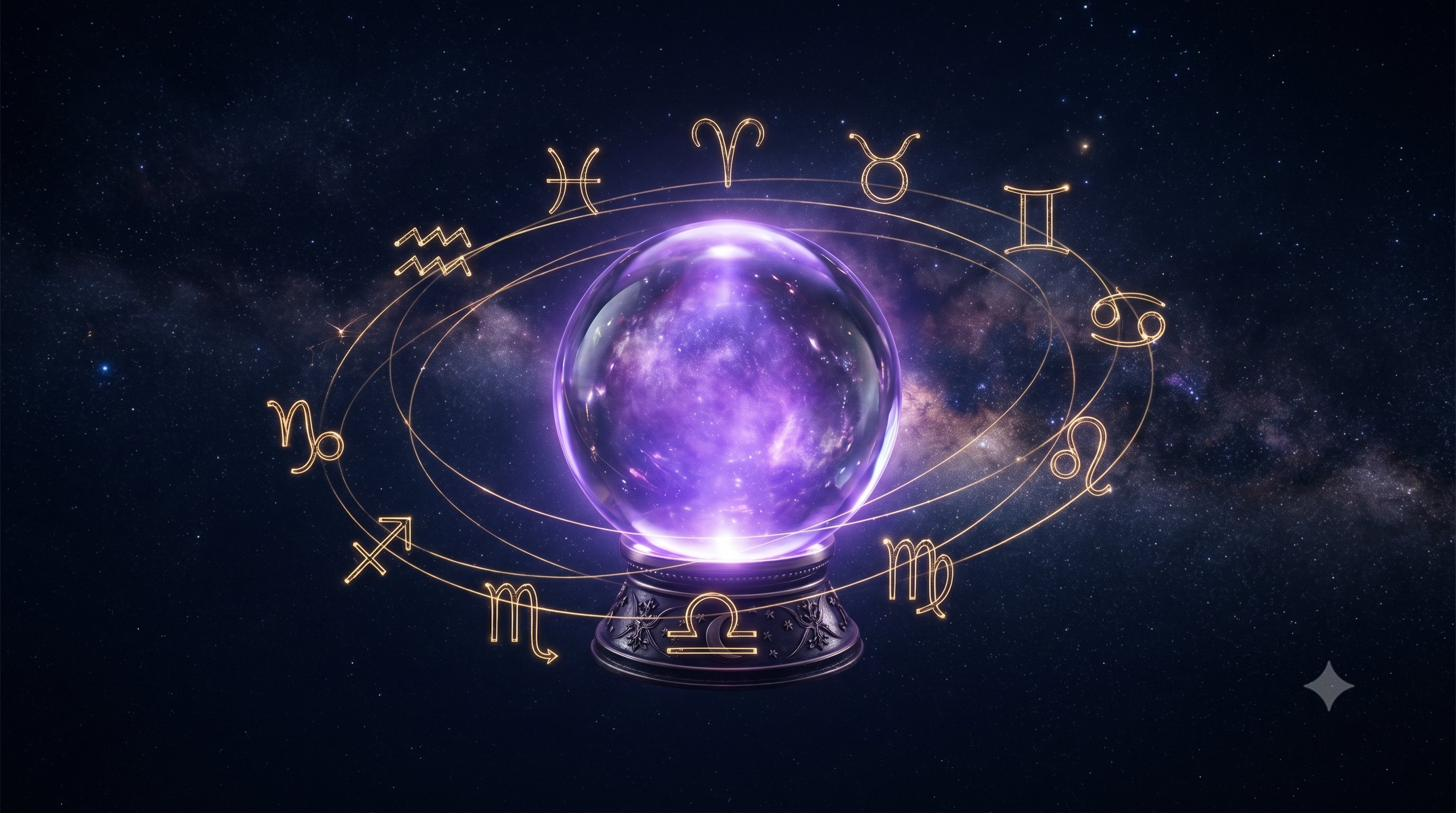 Bola de cristal com roda zodiacal