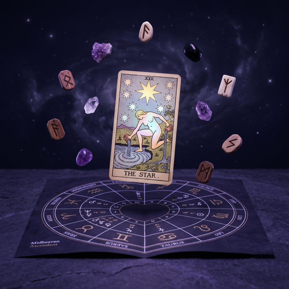 Tarot, runas, cristais e mapa astral
