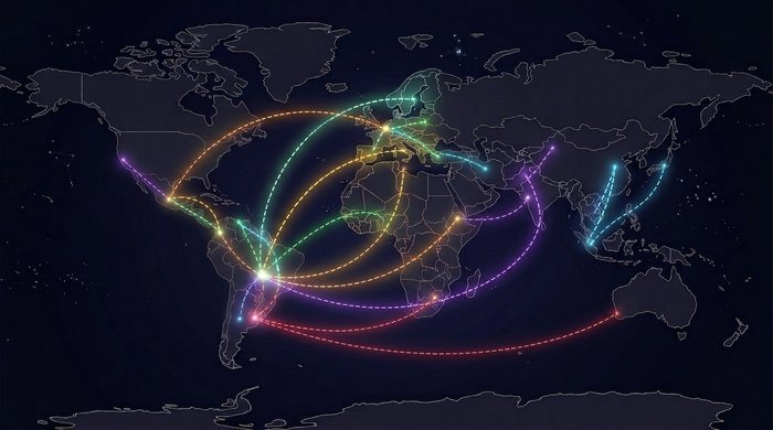 Rotas migratórias que formam origens